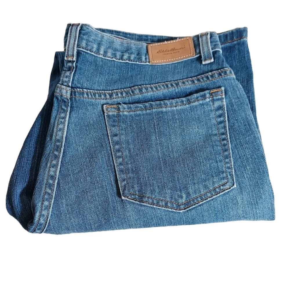 Eddie Bauer Premium‎ Denim Mid Rise Bootcut Jeans Stretch Medium Wash - Picture 2 of 10